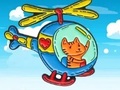 Lalao Coloring Book: Cat Driving Helicopter