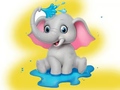 Lalao Coloring Book: Elephant Spraying Water