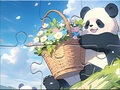 Lalao Jigsaw Puzzle: Basket Flower Panda