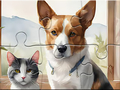 Lalao Jigsaw Puzzle: Oil Painting Dog And Cat