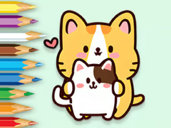 Lalao Coloring Book: Hugging Cat
