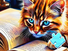 Lalao Jigsaw Puzzle: Cat Reading