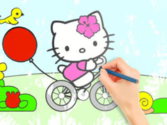 Lalao Coloring Book: Hello Kitty Cycling