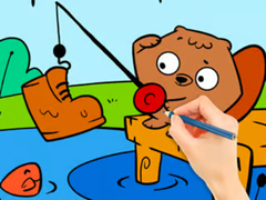 Lalao Coloring Book: Fishing Squirrel