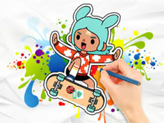 Lalao Coloring Book: Toca Boca Skateboard