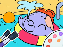 Lalao Coloring Book: Elephant Swim