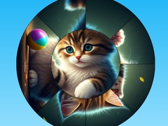 Lalao Round Jigsaw Puzzle Collect Pictures with Cute Kittens