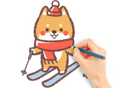 Lalao Coloring Book: Skiing Puppy
