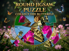 Lalao Round Jigsaw Puzzle - Collect the Butterfly